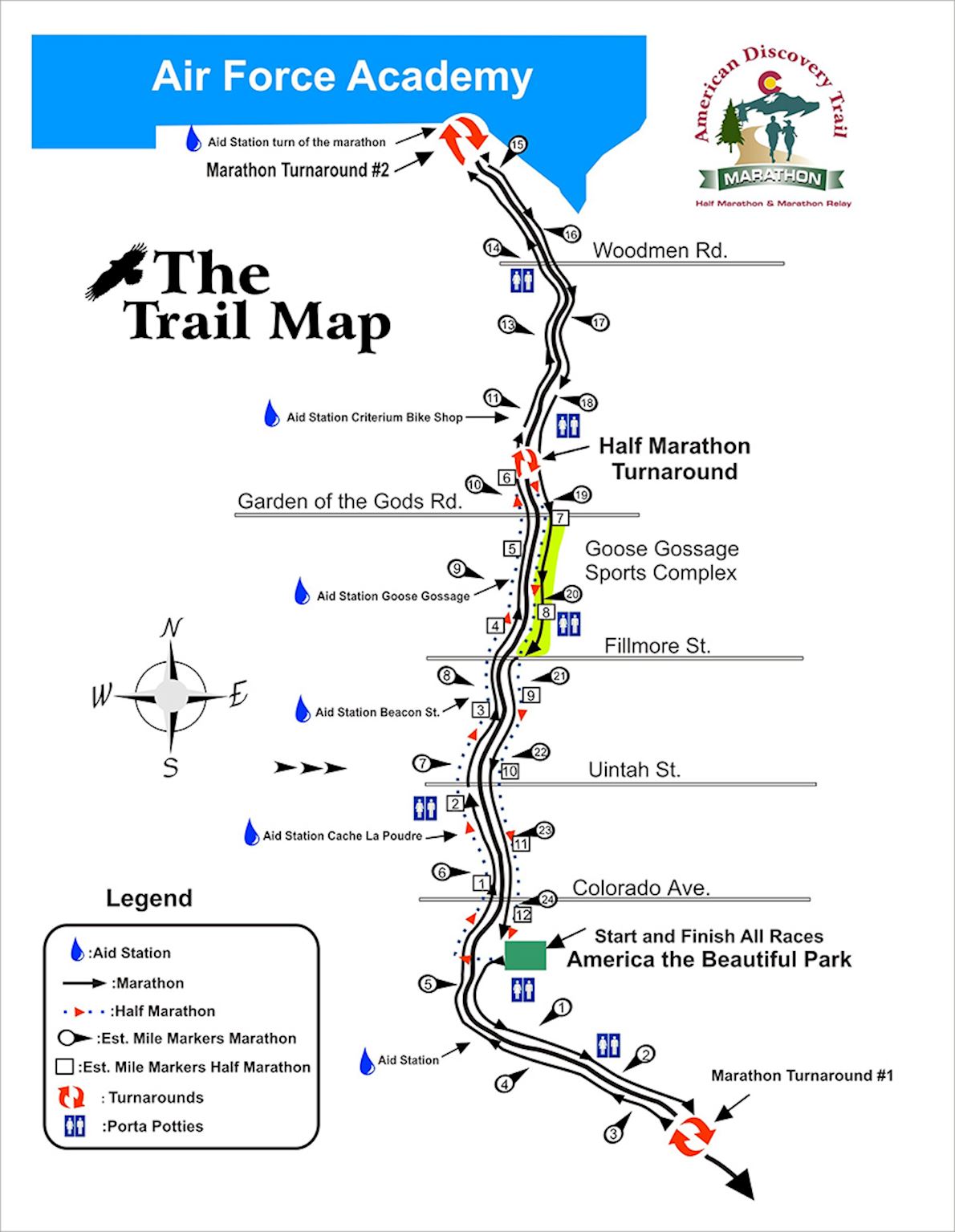 American Discovery Trail Marathon Mappa del percorso